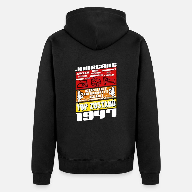 78 ans millésime 1947 anniversaire - Veste à capuche bio Premium Unisexe - noir