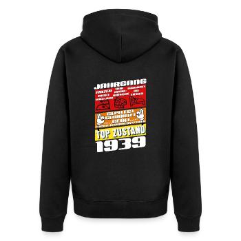 86 years old vintage 1939 birthday - Unisex Premium Organic Zip Hoodie - black - Back - Nico (187cm)