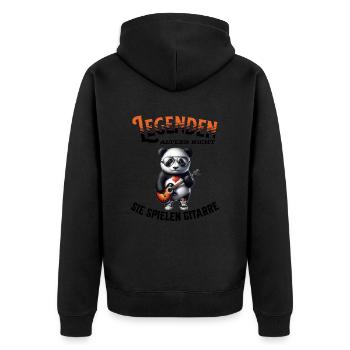 Legenden altern nicht sie gehen Gitarre - Unisex Premium Bio Zip Hoodie - Schwarz - Hinten - Nico (187cm)