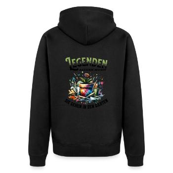 Legenden altern nicht sie gehen Garten - Unisex Premium Bio Zip Hoodie - Schwarz - Hinten - Nico (187cm)