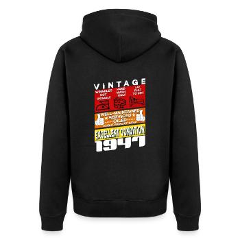 78 ans Millésime 1947 femmes & hommes Anniversaire - Veste à capuche bio Premium Unisexe - noir - Dos - Nico (187cm)