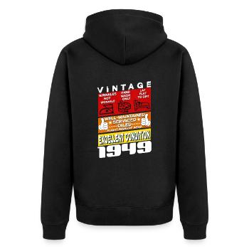 76 ans Millésime 1949 femme & homme Anniversaire - Veste à capuche bio Premium Unisexe - noir - Dos - Nico (187cm)