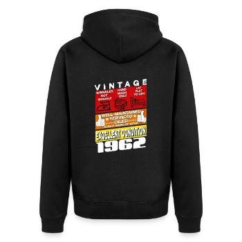 63 ans Millésime 1962 femmes & hommes Anniversaire - Veste à capuche bio Premium Unisexe - noir - Dos - Nico (187cm)