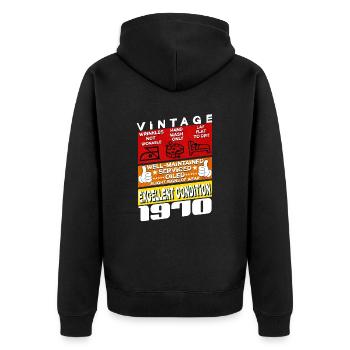 55 ans Millésime 1970 femme & homme Anniversaire - Veste à capuche bio Premium Unisexe - noir - Dos - Nico (187cm)