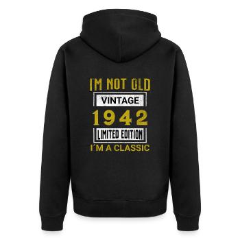 Birthday 83 years old I'm not old I ́m classic - Unisex Premium Organic Zip Hoodie - black - Back - Nico (187cm)