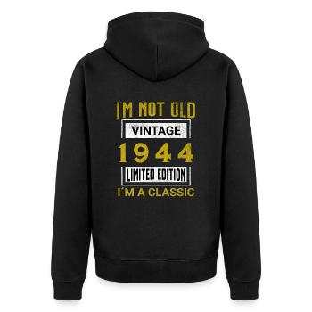 Birthday 81 years old I'm not old I ́m classic - Unisex Premium Organic Zip Hoodie - black - Back - Nico (187cm)