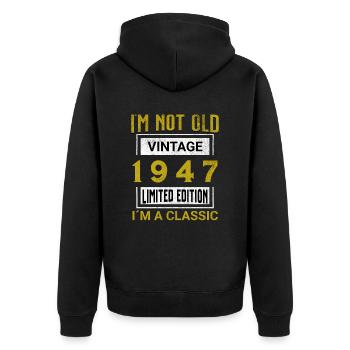 Birthday 78 years old I'm not old I ́m classic - Unisex Premium Organic Zip Hoodie - black - Back - Nico (187cm)