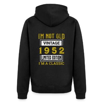 Birthday 73 years old I'm not old I ́m classic - Unisex Premium Organic Zip Hoodie - black - Back - Nico (187cm)