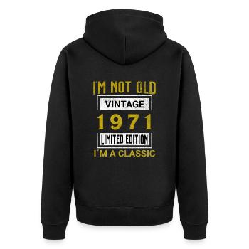 Birthday 54 years old I'm not old I ́m classic - Unisex Premium Organic Zip Hoodie - black - Back - Nico (187cm)