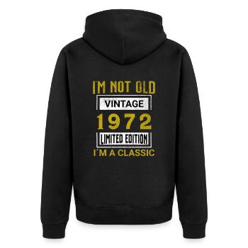 Birthday 53 years old I'm not old I ́m classic - Unisex Premium Organic Zip Hoodie - black - Back - Nico (187cm)