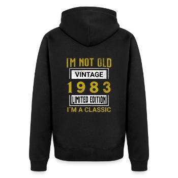 Birthday 42 years old I'm not old I ́m classic - Unisex Premium Organic Zip Hoodie - black - Back - Nico (187cm)