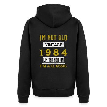 Birthday 41 years old I'm not old I ́m classic - Unisex Premium Organic Zip Hoodie - black - Back - Nico (187cm)