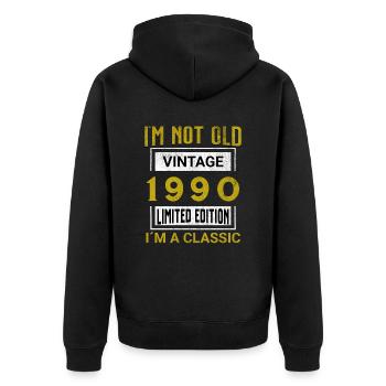 Birthday 35 years old I'm not old I ́m classic - Unisex Premium Organic Zip Hoodie - black - Back - Nico (187cm)