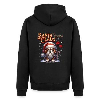 Père Noël Chien Noël Hommes et femmes - Veste à capuche bio Premium Unisexe - noir - Dos - Nico (187cm)