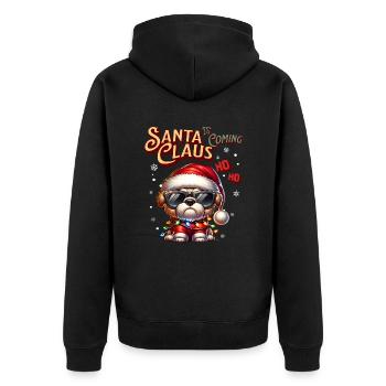 Père Noël Chien Noël Hommes et femmes - Veste à capuche bio Premium Unisexe - noir - Dos - Nico (187cm)
