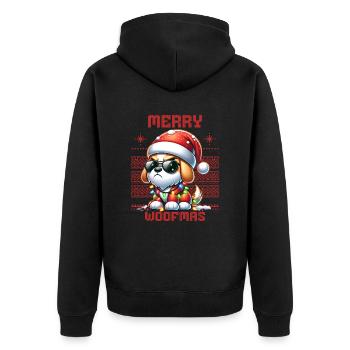 Père Noël Chien Noël Hommes et femmes - Veste à capuche bio Premium Unisexe - noir - Dos - Nico (187cm)