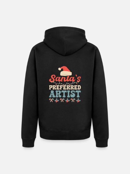 Santa´s Preferred Artist Gift - Unisex Premium Bio Zip Hoodie - Schwarz