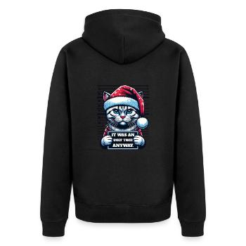 Père Noël Noël Drôle de chats Mugshot - Veste à capuche bio Premium Unisexe - noir - Dos - Nico (187cm)