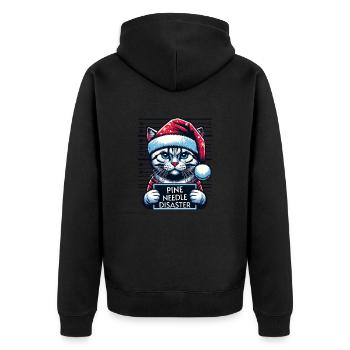 Père Noël Noël Drôle de chats Mugshot - Veste à capuche bio Premium Unisexe - noir - Dos - Nico (187cm)