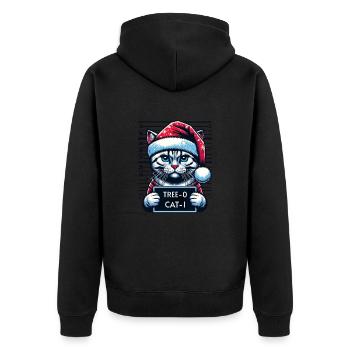 Père Noël Noël Drôle de chats Mugshot - Veste à capuche bio Premium Unisexe - noir - Dos - Nico (187cm)