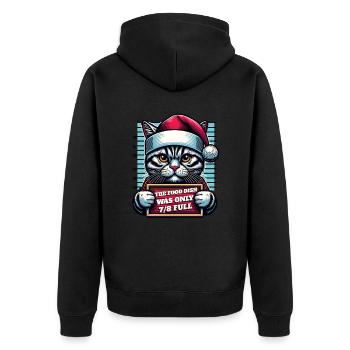 Père Noël Noël Drôle de chats Mugshot - Veste à capuche bio Premium Unisexe - noir - Dos - Nico (187cm)