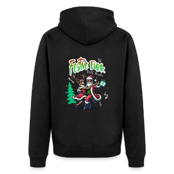 Santa Claus is dancing on xmas Christmas funny - Unisex Premium Bio Zip Hoodie - Schwarz - Hinten - Nico (187cm)