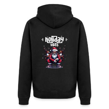 Santa Claus is dancing on xmas Christmas funny - Unisex Premium Bio Zip Hoodie - Schwarz - Hinten - Nico (187cm)