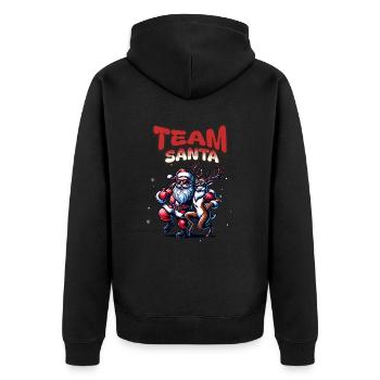 Santa Claus is dancing on xmas Christmas funny - Unisex Premium Bio Zip Hoodie - Schwarz - Hinten - Nico (187cm)