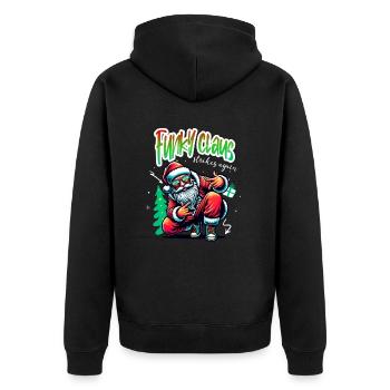 Santa Claus is dancing on xmas Christmas funny - Unisex Premium Bio Zip Hoodie - Schwarz - Hinten - Nico (187cm)