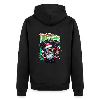 Santa Claus is dancing on xmas Christmas funny - Unisex Premium Bio Zip Hoodie - Schwarz - Hinten - Nico (187cm)