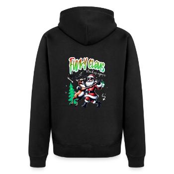 Santa Claus is dancing on xmas Christmas funny - Unisex Premium Bio Zip Hoodie - Schwarz - Hinten - Nico (187cm)