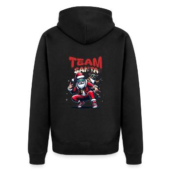 Santa Claus is dancing on xmas Christmas funny - Unisex Premium Bio Zip Hoodie - Schwarz - Hinten - Nico (187cm)