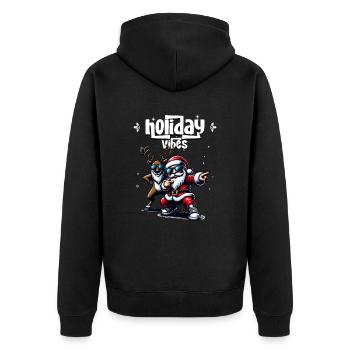 Santa Claus is dancing on xmas Christmas funny - Unisex Premium Bio Zip Hoodie - Schwarz - Hinten - Nico (187cm)