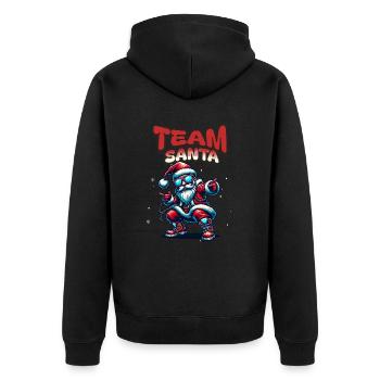 Santa Claus is dancing on xmas Christmas funny - Unisex Premium Bio Zip Hoodie - Schwarz - Hinten - Nico (187cm)