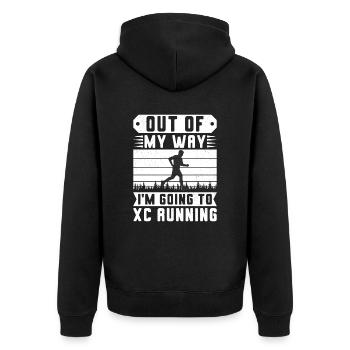 Cross Country Runner Design - XC Coach - Running - Unisex Premium Organic Zip Hoodie - black - Back - Nico (187cm)