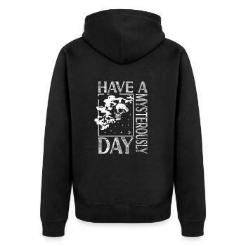 Have A Mysteriously Day Ghost Investigator Gifts - Unisex Premium Organic Zip Hoodie - black - Back - Nico (187cm)