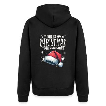 Sleep lazy Santa Claus This is my Christmas pajama - Unisex Premium Bio Zip Hoodie - Schwarz - Hinten - Nico (187cm)