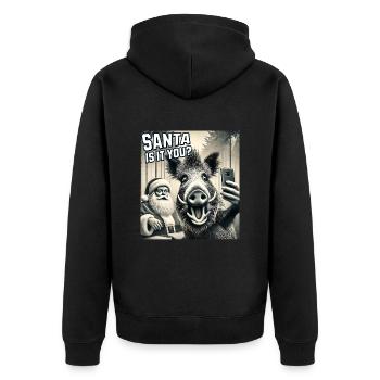 Chats Selfie Père Noël - Veste à capuche bio Premium Unisexe - noir - Dos - Nico (187cm)