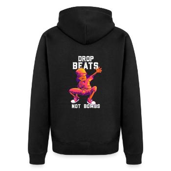 Breakdance breaker hip hop bboy - Unisex Premium Bio Zip Hoodie - Schwarz - Hinten - Nico (187cm)