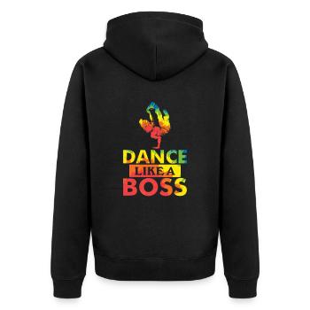 Breakdance - Unisex Premium Bio Zip Hoodie - Schwarz - Hinten - Nico (187cm)