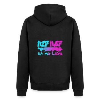 Breakdance Bboy Bgirl HipHop - Unisex Premium Bio Zip Hoodie - Schwarz - Hinten - Nico (187cm)