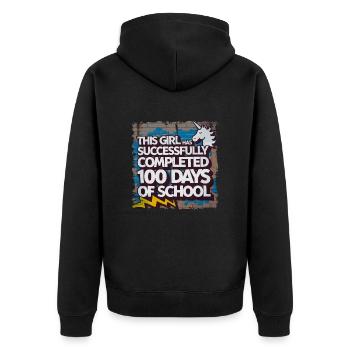 Tenue drôle professeur & élève 100 jours d’école - Veste à capuche bio Premium Unisexe - noir - Dos - Nico (187cm)