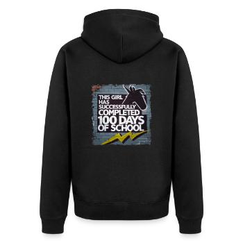 Tenue drôle professeur & élève 100 jours d’école - Veste à capuche bio Premium Unisexe - noir - Dos - Nico (187cm)