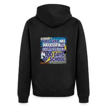 Tenue drôle professeur & élève 100 jours d’école - Veste à capuche bio Premium Unisexe - noir - Dos - Nico (187cm)