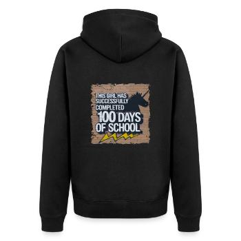 Tenue drôle professeur & élève 100 jours d’école - Veste à capuche bio Premium Unisexe - noir - Dos - Nico (187cm)