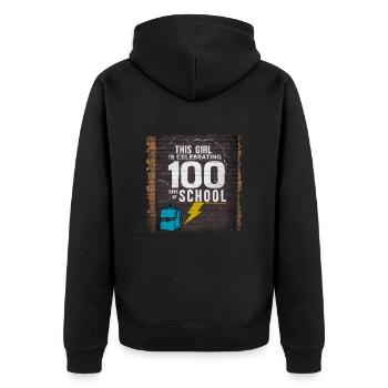 Tenue drôle professeur & élève 100 jours d’école - Veste à capuche bio Premium Unisexe - noir - Dos - Nico (187cm)