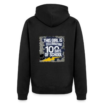 Tenue drôle professeur & élève 100 jours d’école - Veste à capuche bio Premium Unisexe - noir - Dos - Nico (187cm)