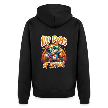 Tenue drôle professeur & élève 100 jours d’école - Veste à capuche bio Premium Unisexe - noir - Dos - Nico (187cm)
