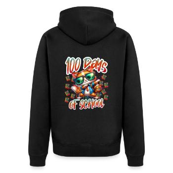 Tenue drôle professeur & élève 100 jours d’école - Veste à capuche bio Premium Unisexe - noir - Dos - Nico (187cm)