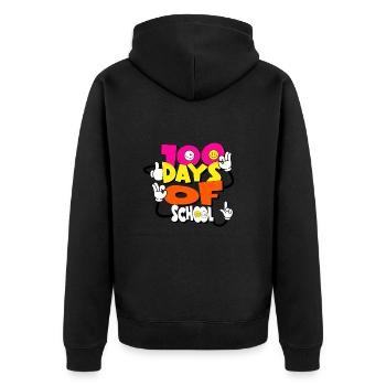 Tenue drôle professeur & élève 100 jours d’école - Veste à capuche bio Premium Unisexe - noir - Dos - Nico (187cm)